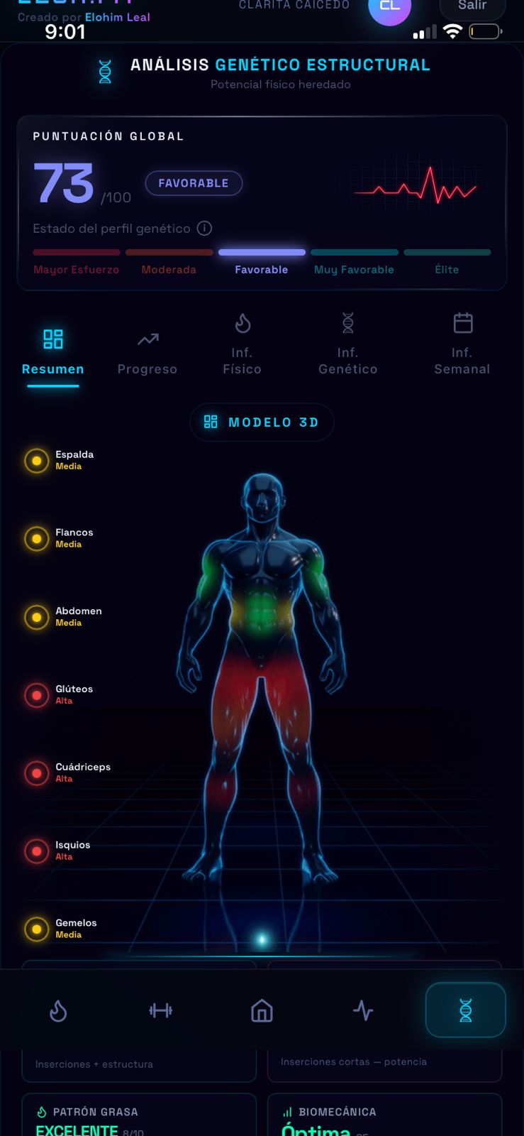 App móvil — Tab Genético