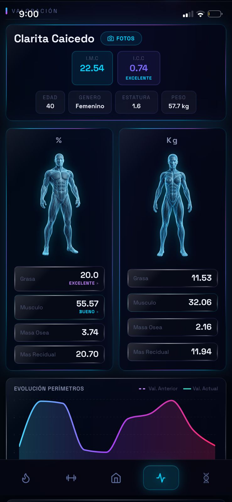 App móvil — Tab Valoración